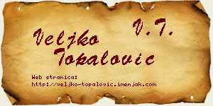 Veljko Topalović vizit kartica